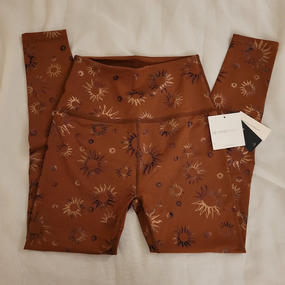 Beyond Yoga Anthropologie Bronze Celestial High Waisted Leggings NWT size M